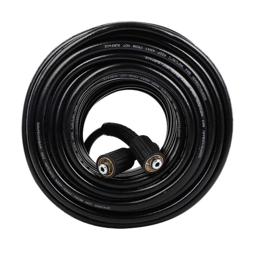 100 FT 3200 PSI Pressure Washer Hose with M22 to 3/8″ Quick Connect Adapter