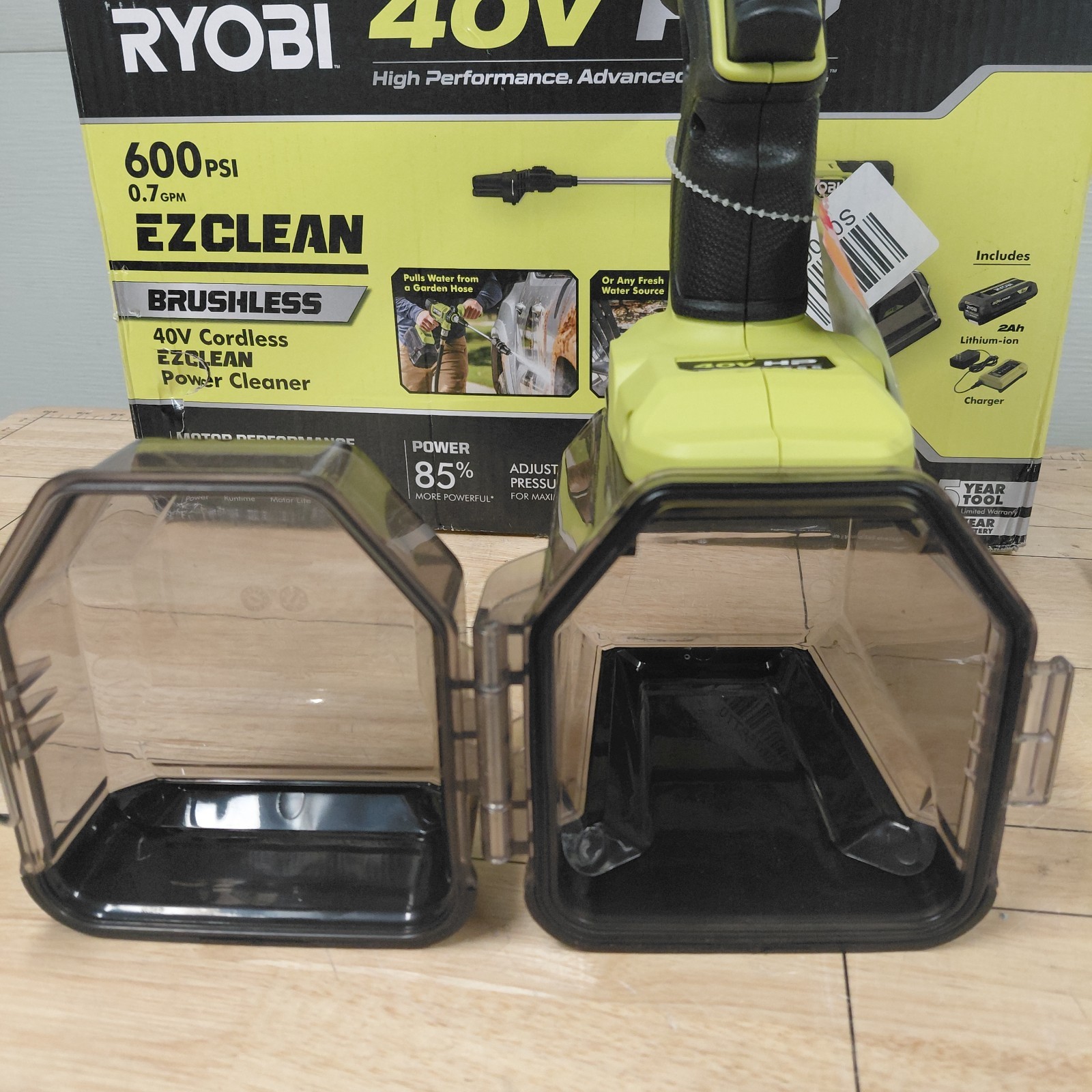40-Volt HP Brushless EZClean 600 PSI 0.7 GPM Cold Water Power Cleaner W/ 2.0 AH