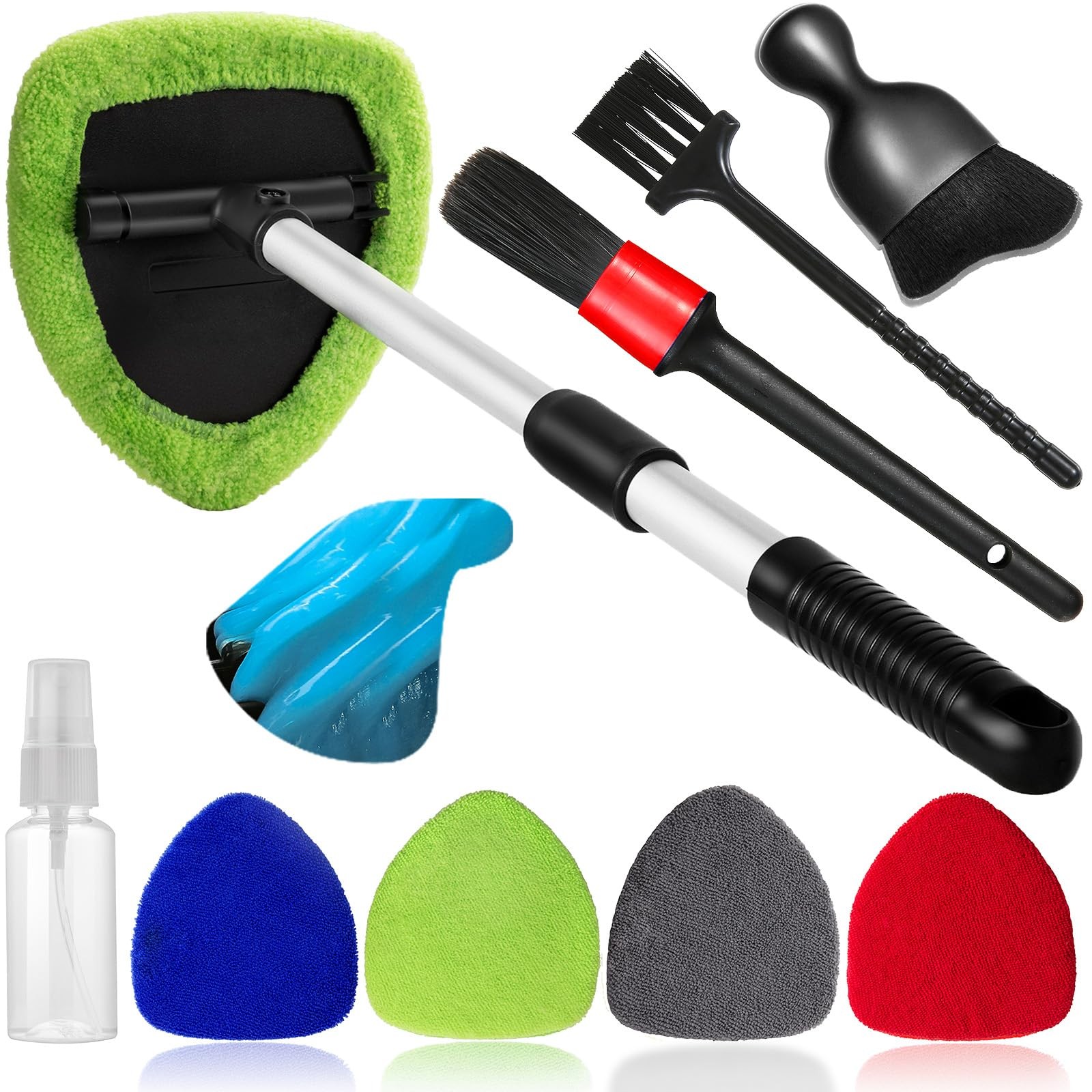 Qydipclin 10pcs Windshield Cleaner Tool, Car Window Blue & Green & Gray & Red