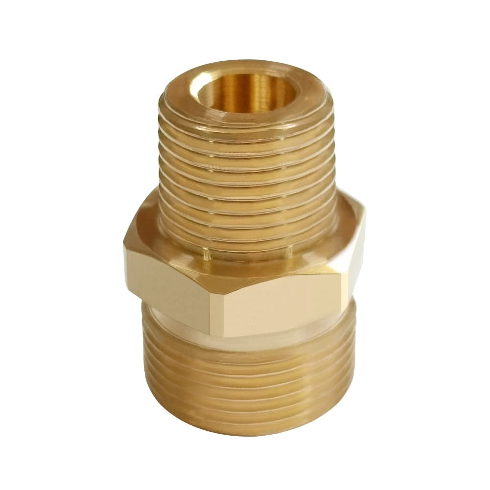 2PCS Brass Pressure Washer Coupler, M2214mm Male x 3/8″ NPT Male Thread, 4500…