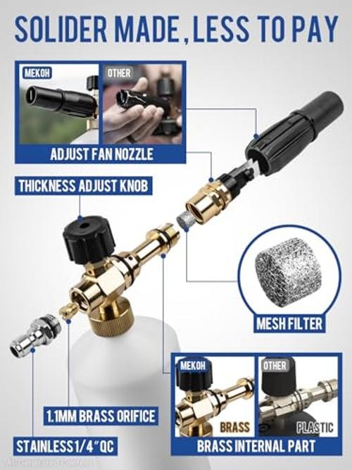 Foam Cannon for Pressure Washer, 4000psi Car Wash Foam Gun, 1 Liter 1.25mm
