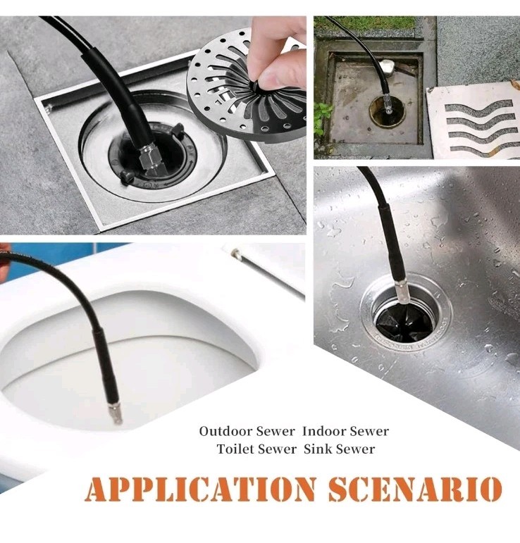 Sewer Jetter Kit for Pressure Washer 200FT, 5800PSI Drain Cleaner Hose 1/4″ NPT