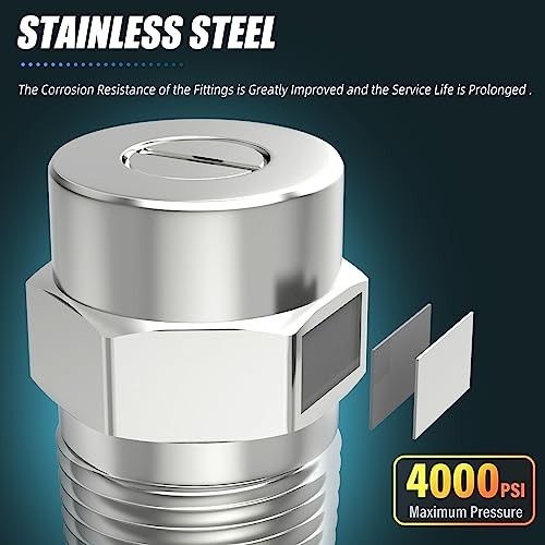 35° Surface Cleaner Tips 1/4″ NPT Male 2.5 Orifice 4000 PSI Nozzles – 10-Pack