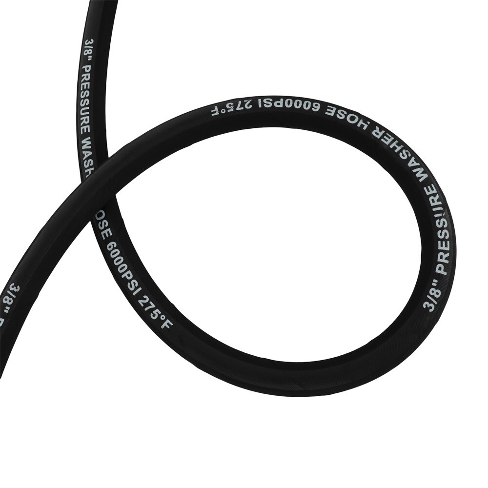 3/8″ x 50ft Hot Water Pressure Washer Hose 6000psi 2-Braid R2 Black Brand New