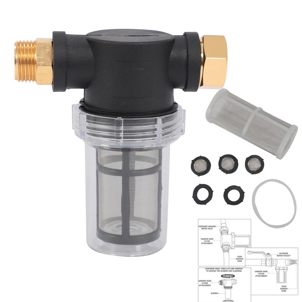Water Filter Inline For Garden Hose Pressure Washer Washing Machine Inlet