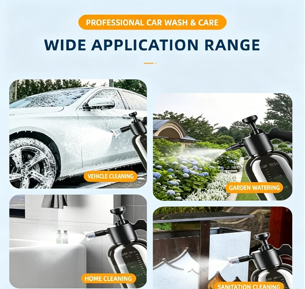 Pneumatic Foam Spray Can Handheld Car Wash Garden Cleaning Sprayer Tool