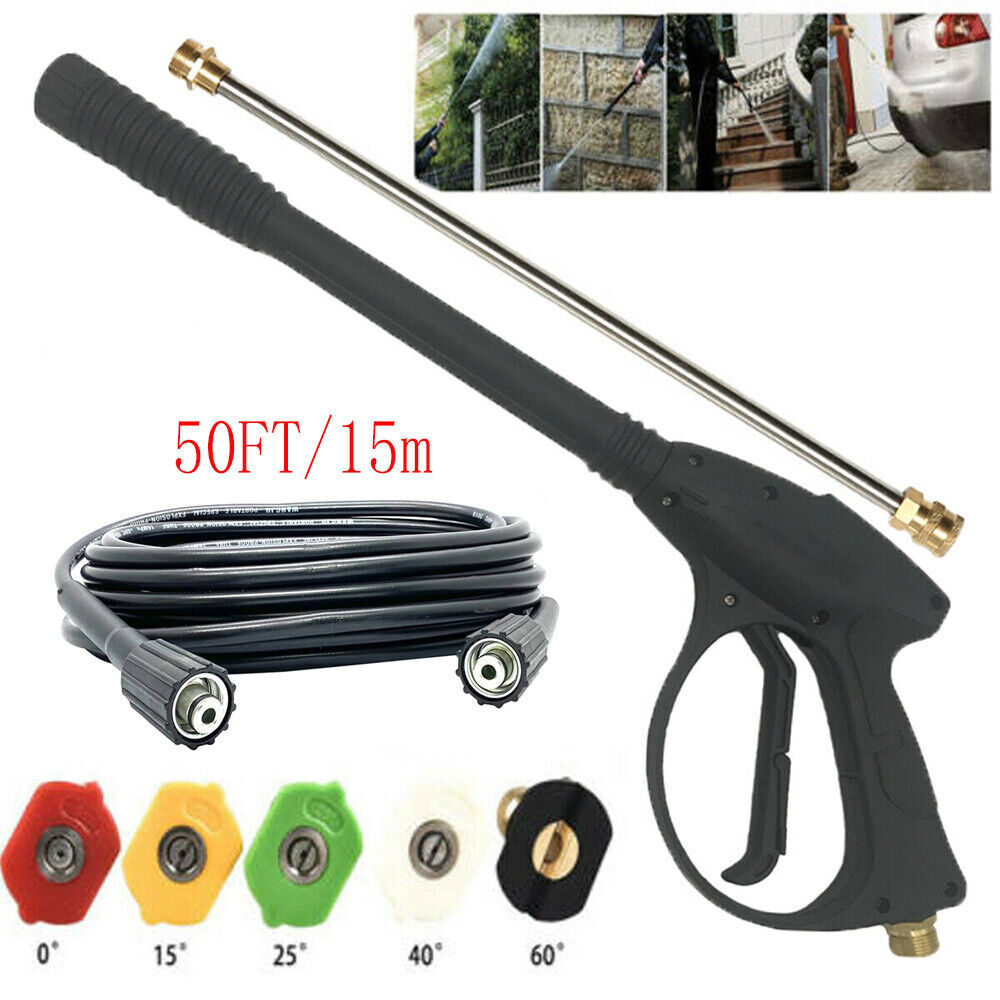3000 PSI High Pressure Car Power Washer Spray Gun Wand Lance Nozzle Hose Kit M22