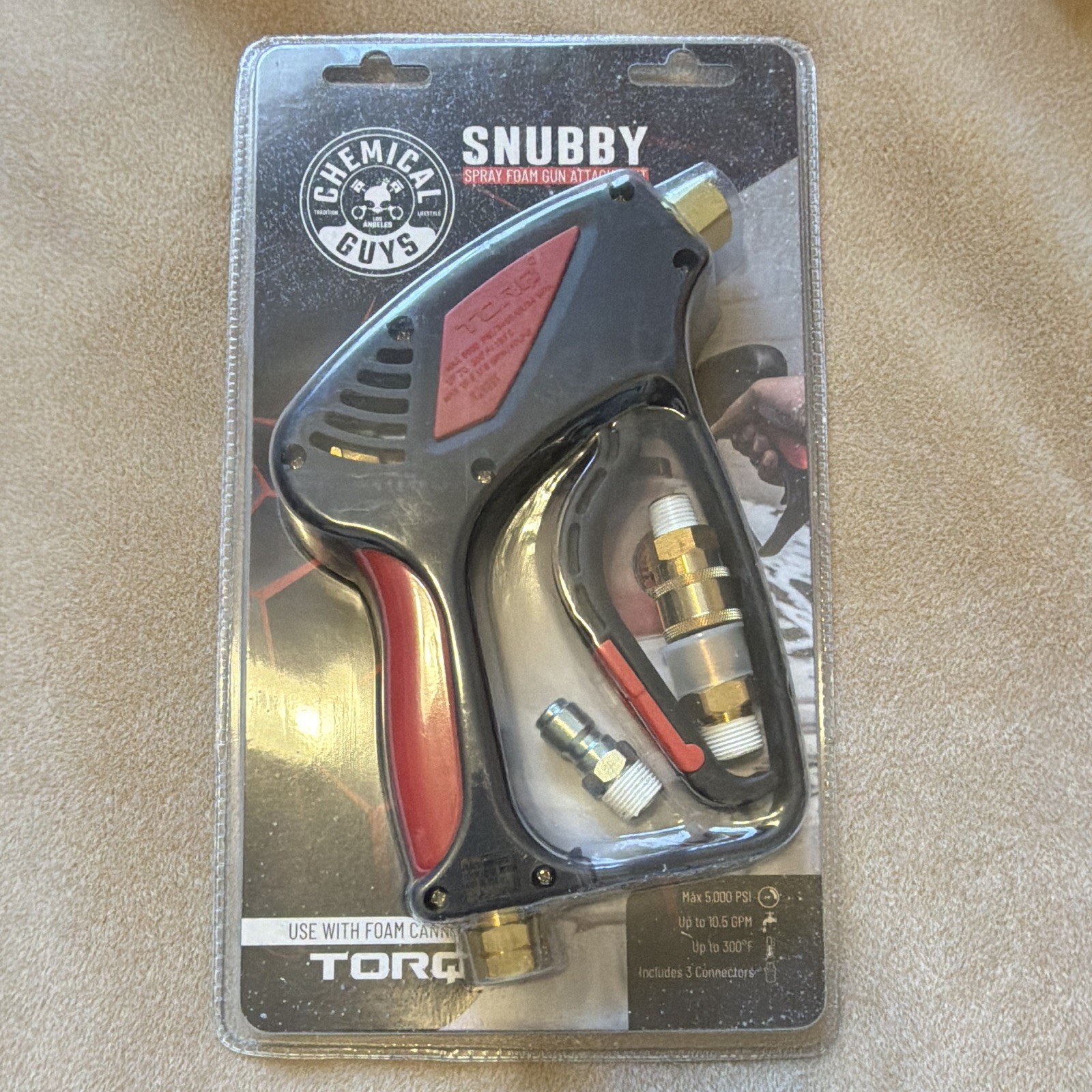 Chemical Guys TORQ 5000 psi Snubby Spray Gun w Foam Cannon Attachment