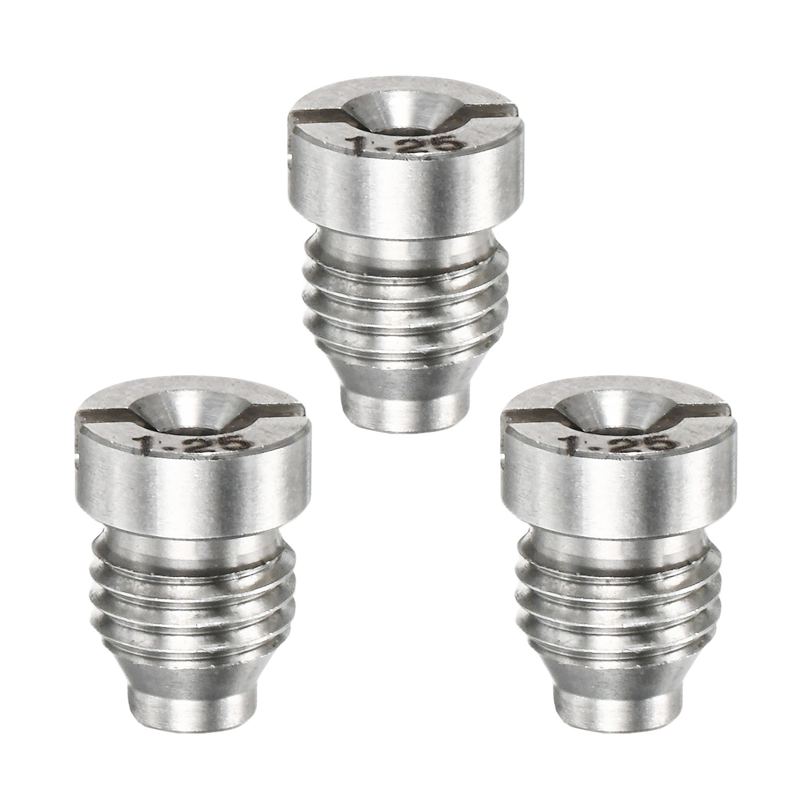 3-Pack 1.25 mm Stainless Steel Foam Cannon Orifice Nozzle Tips for Car Wash