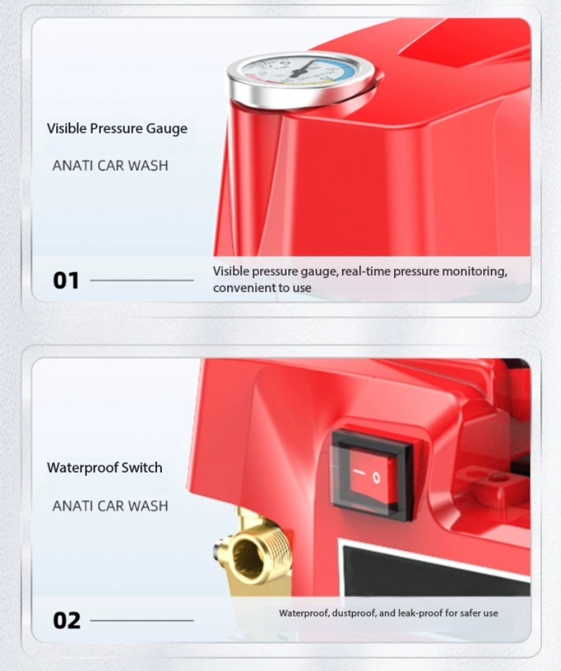 High-Powered Household High-Pressure Car Wash Machine with Brush and Pump