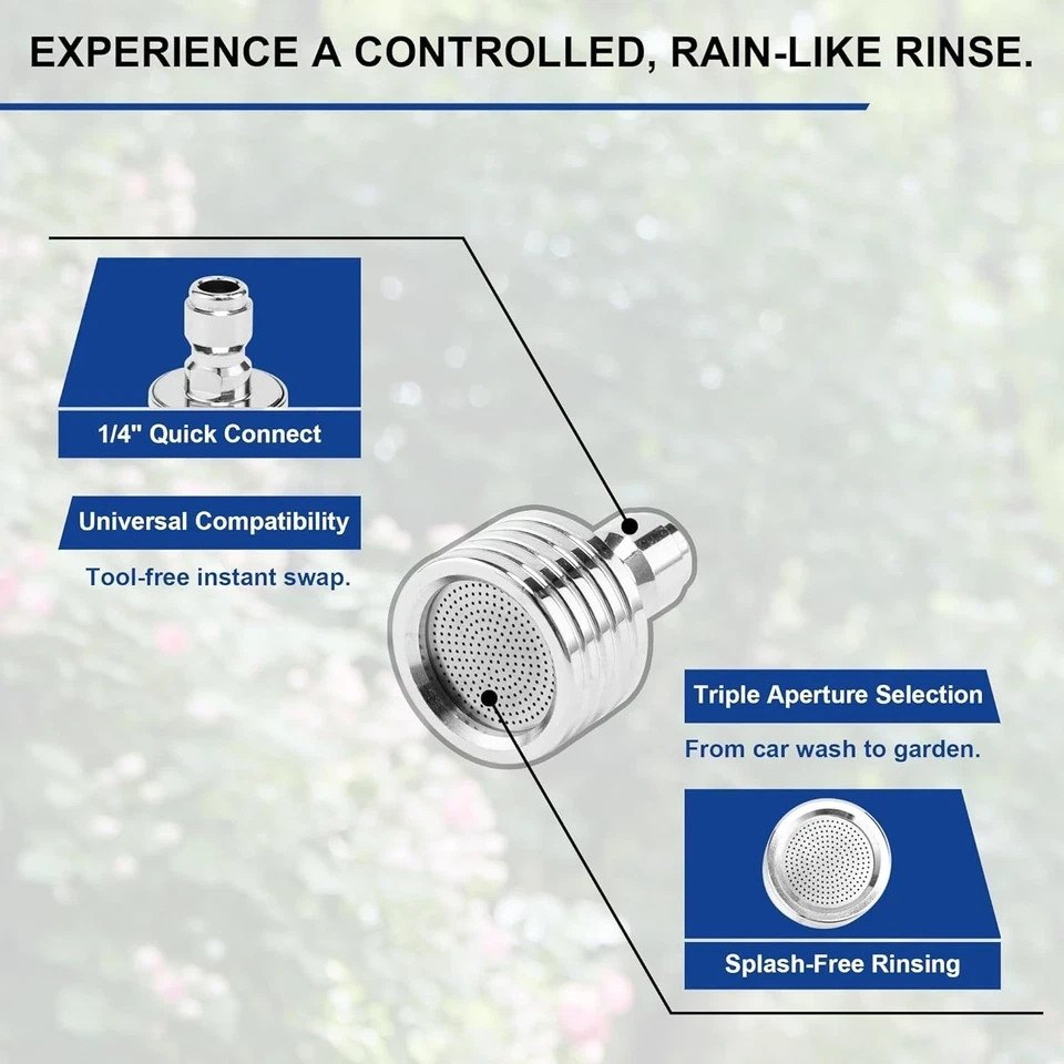 Soft Wash Nozzle Pressure Washer, Rinse Nozzle Tips for Car Detailing/Garden Wat