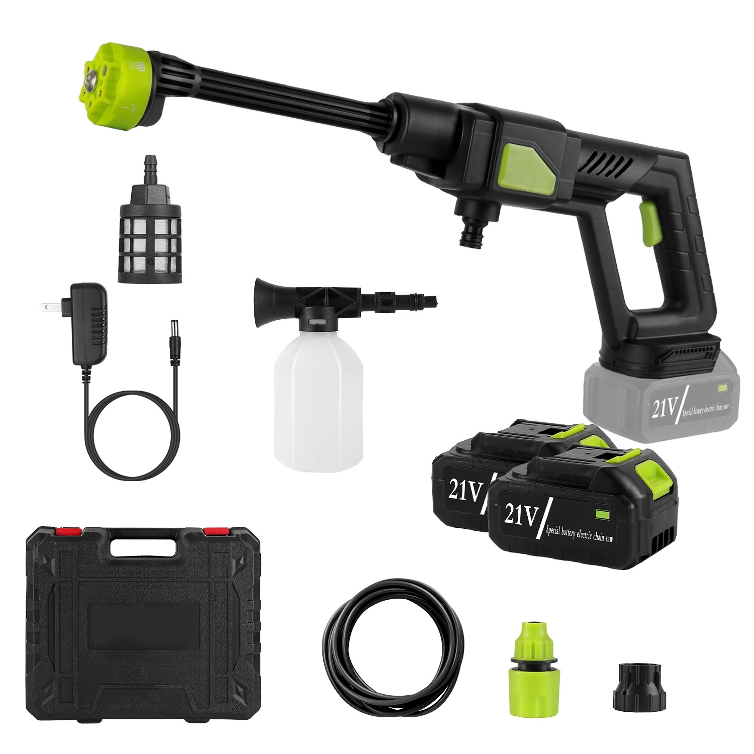 High Pressure Water Sprayer 435PSI Power Car Washer Cleaner with 6-in-1 Nozzle