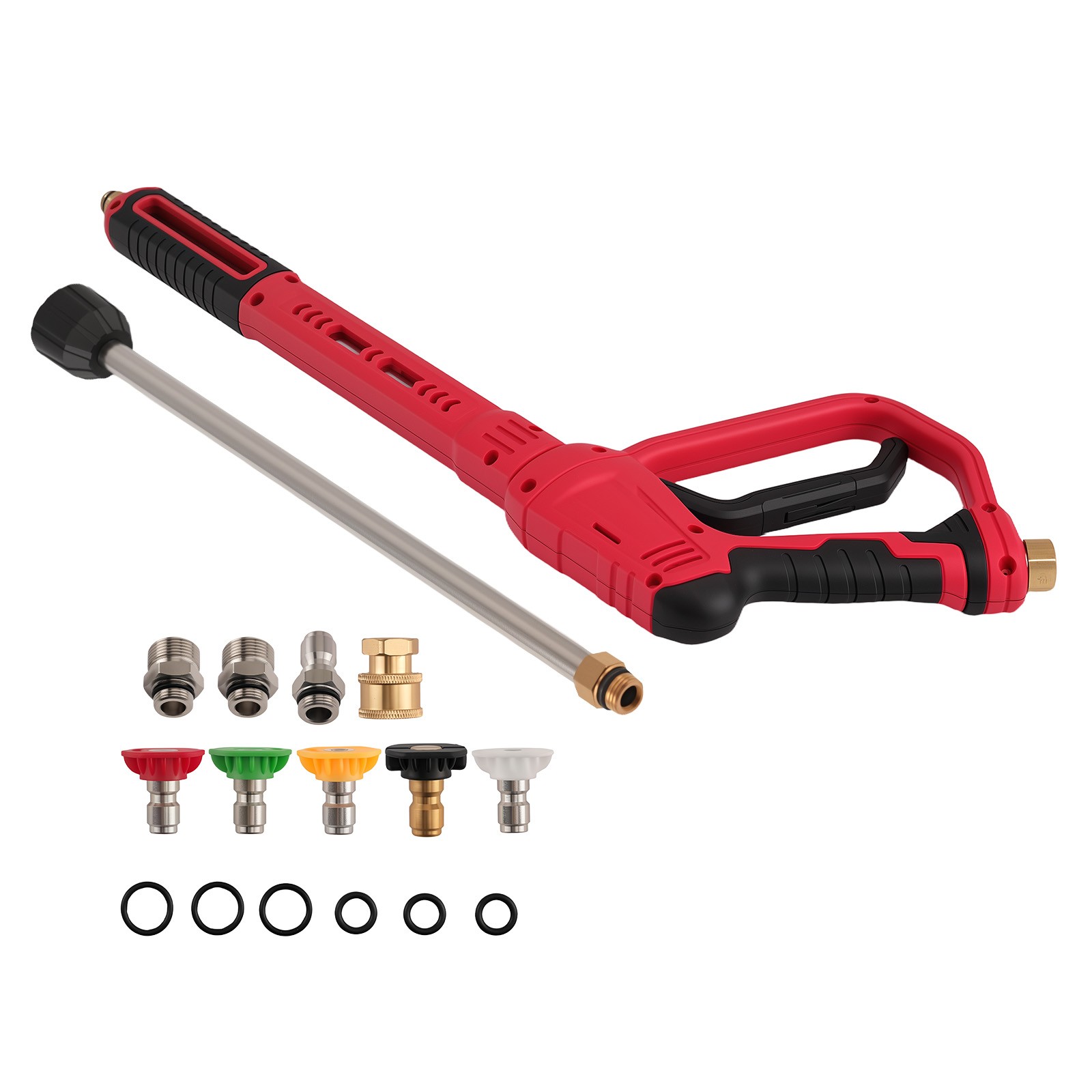 Adjustable 4000PSI Pressure Washer Spray Gun w/ Wand Lance 5 Nozzle M22 Adapter