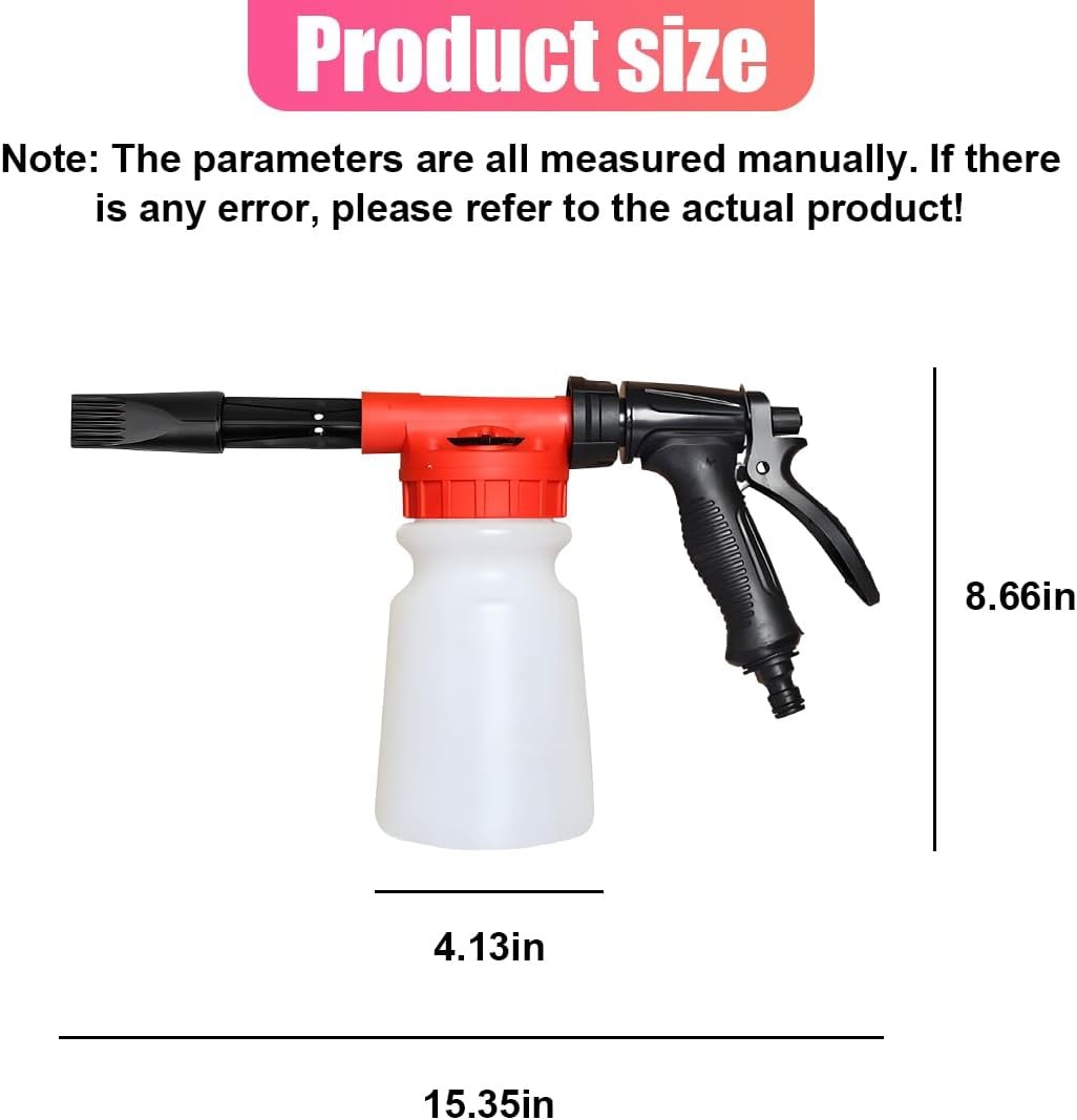 Car Wash Foam Gun Adjustable Foam Cannon for Hose 6 Level Soap Sprayer Garden
