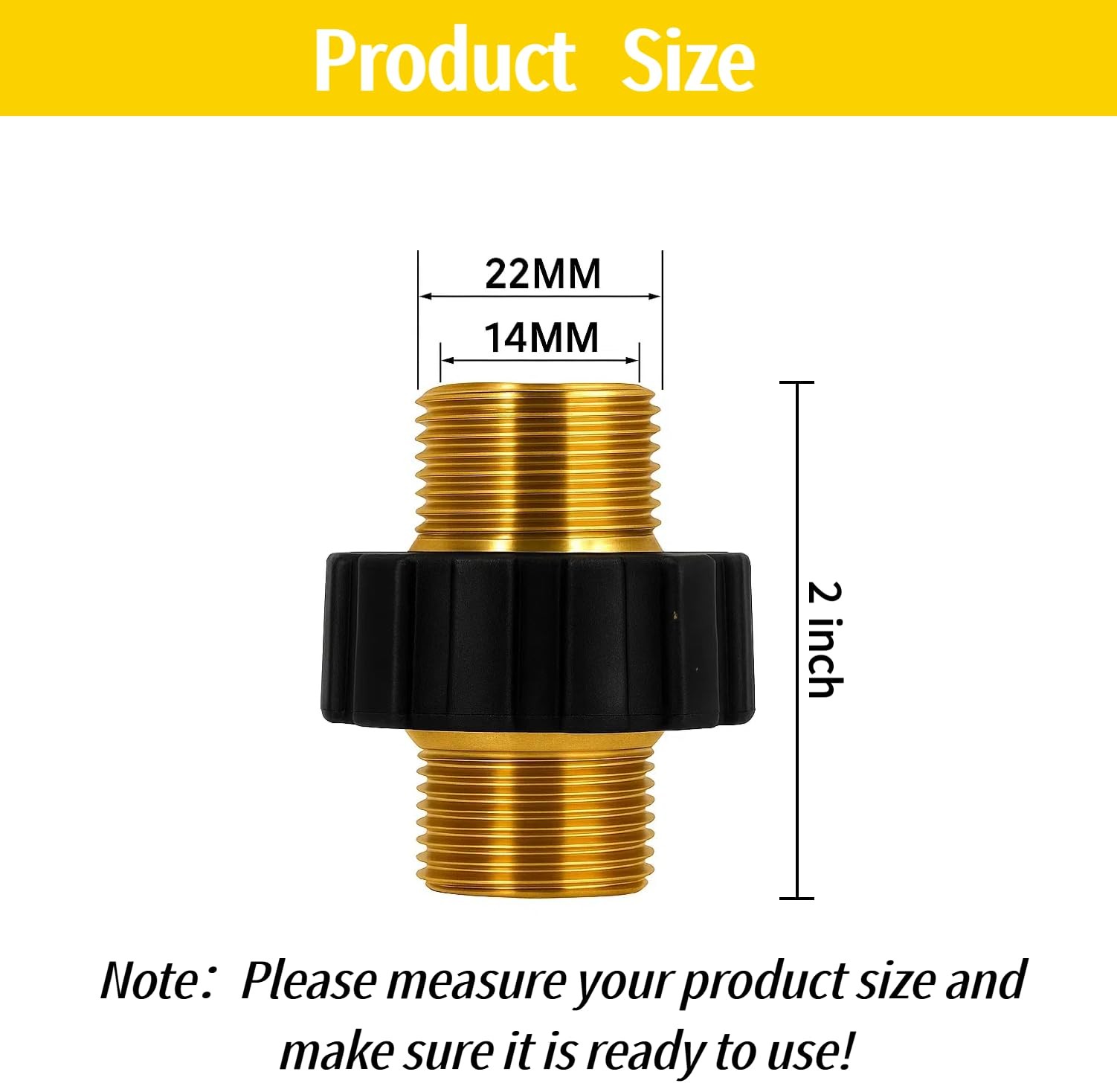 Metric M22 14 Mm Male Thread To M22 14mm Male Fitting Pressure Washer Hose Coupl