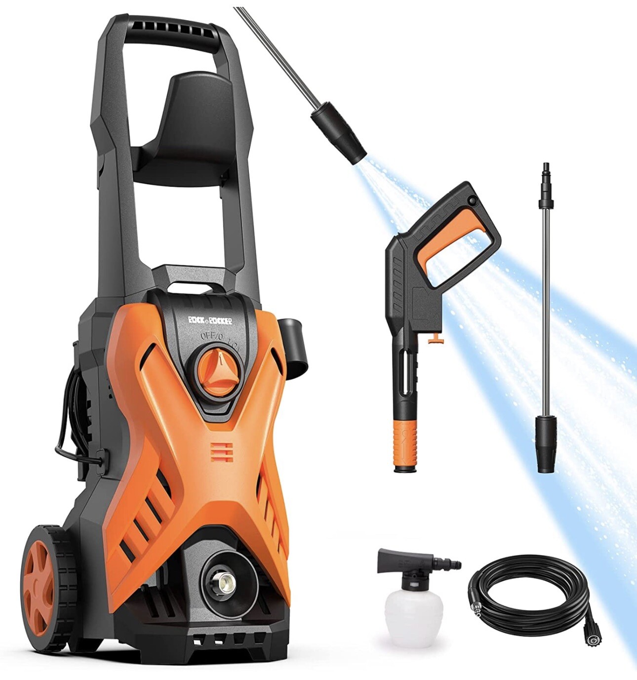 Rock&Rocker 2150 PSI Electric Power Washer 1.6 GPM Portable Car Washer