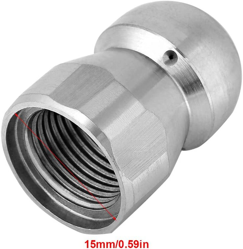 Sewer Jetter Nozzle Kit W/Hydro Jet, Random Flow & Button Sealing for Drain