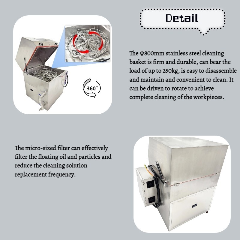 Hardware Degreasing Decontamination High-pressure Rotary Cleaning Machine 220V
