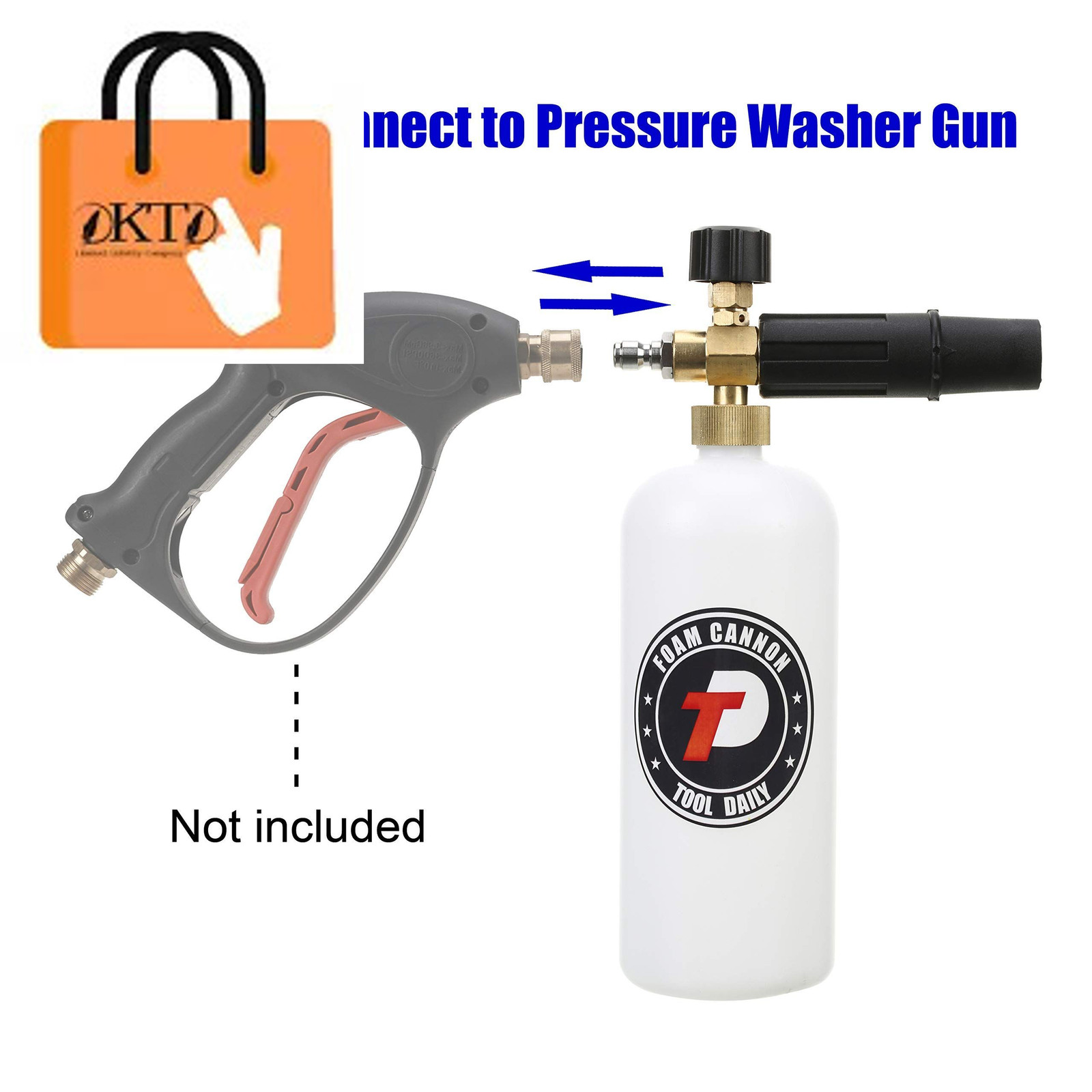 Foam Cannon with 1/4 Inch Quick 1/4” Connect, White