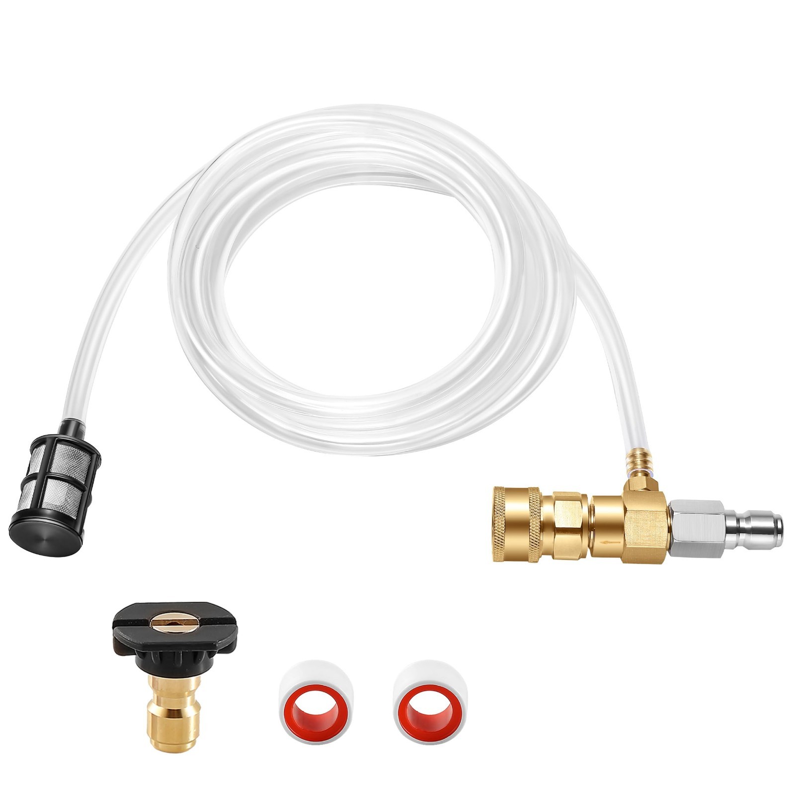 Chemical Injector Kit for Pressure Washers, 5-8 GPM, 3/8″ Quick Connect, 10 FT H