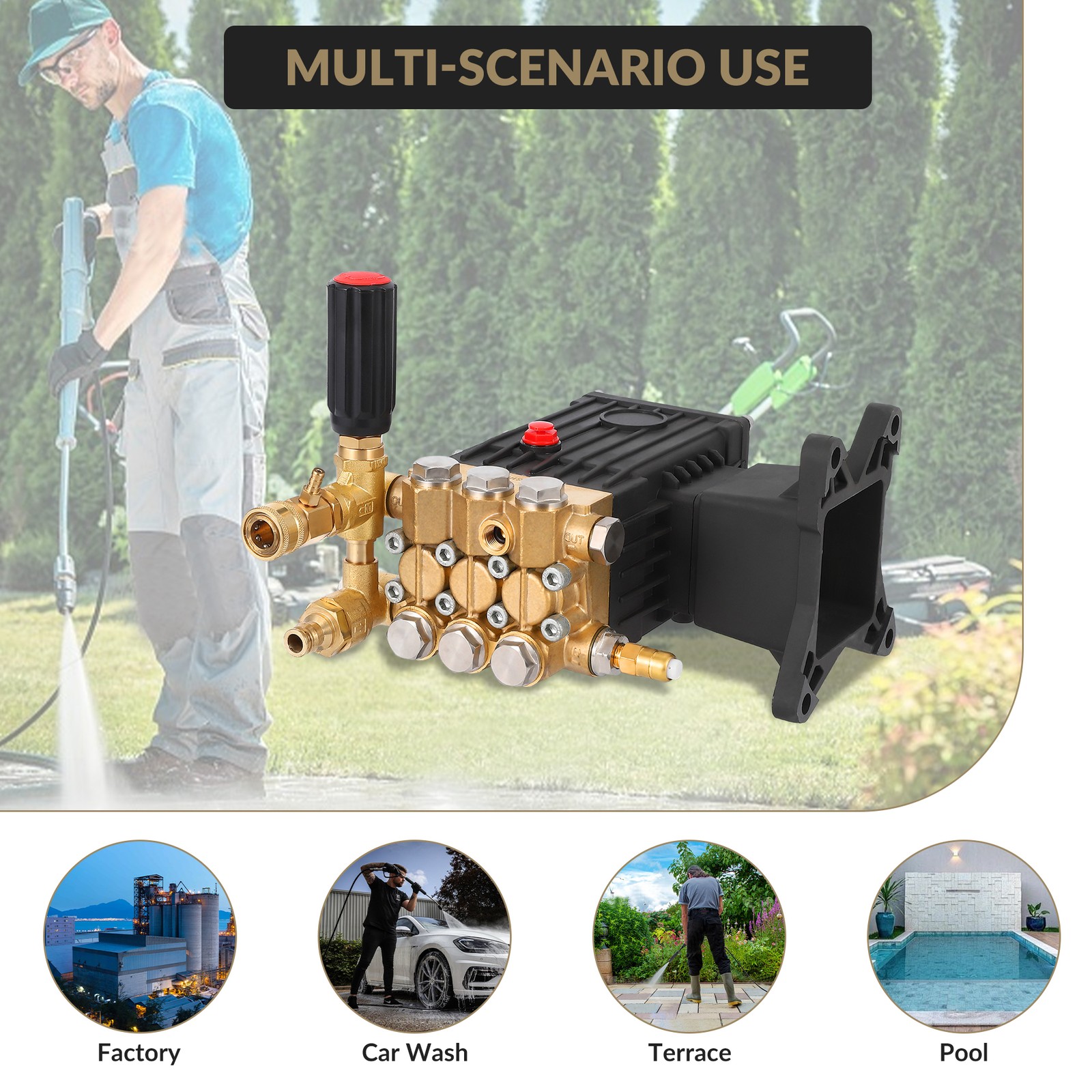 High Pressure Washer Pump Power Washer Pump 4000 PSI Multipurpose Cleaning Tool