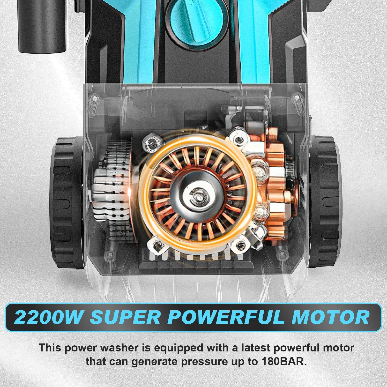 Gisam 2200W 200Bar Electric High Pressure Washer Car Washer Gun Garden Washing