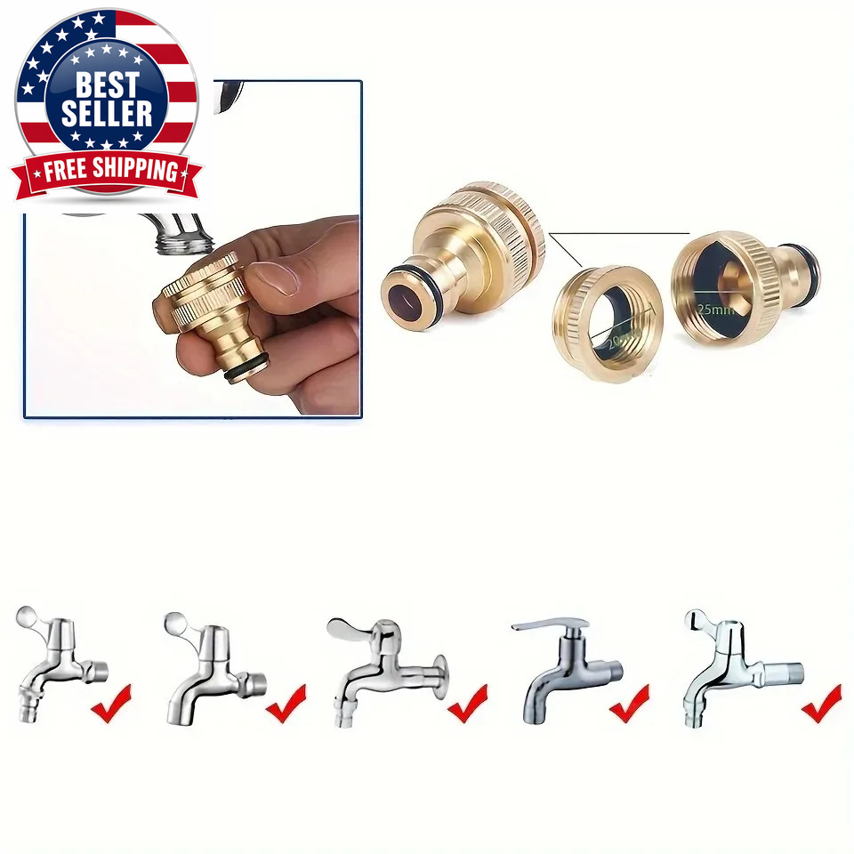 Brass Faucet Tap Connector Mixer Hose Adaptor Quick Connecter 1/2 3/4 Copper Hos