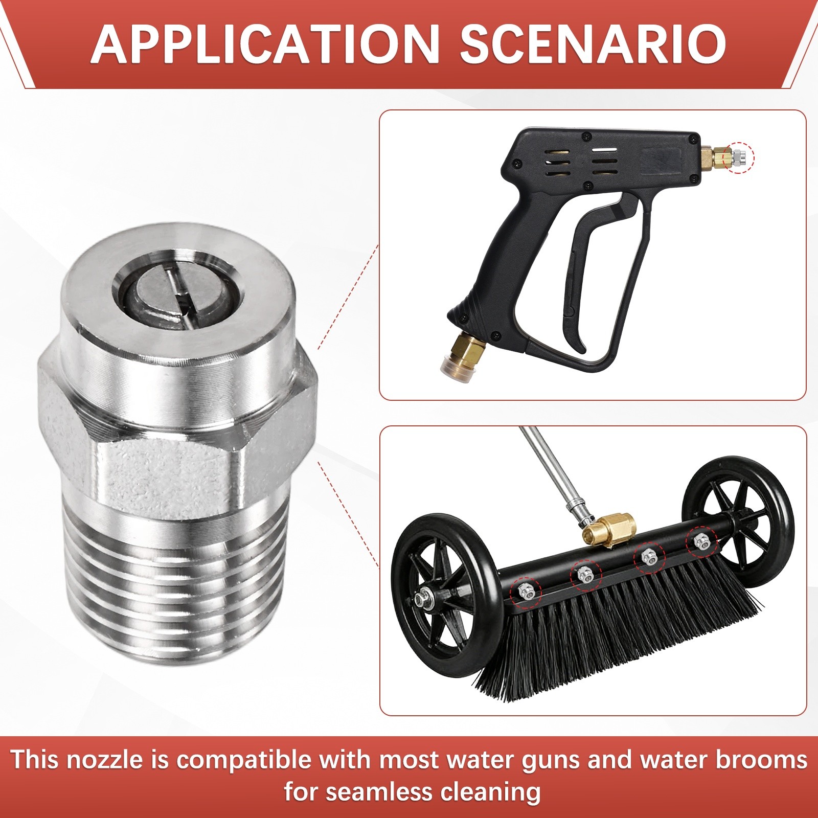 1/4″ NPT 40° Surface Cleaner Tip [2PCS] – Pressure Washer Nozzles [1.236MM Pore]
