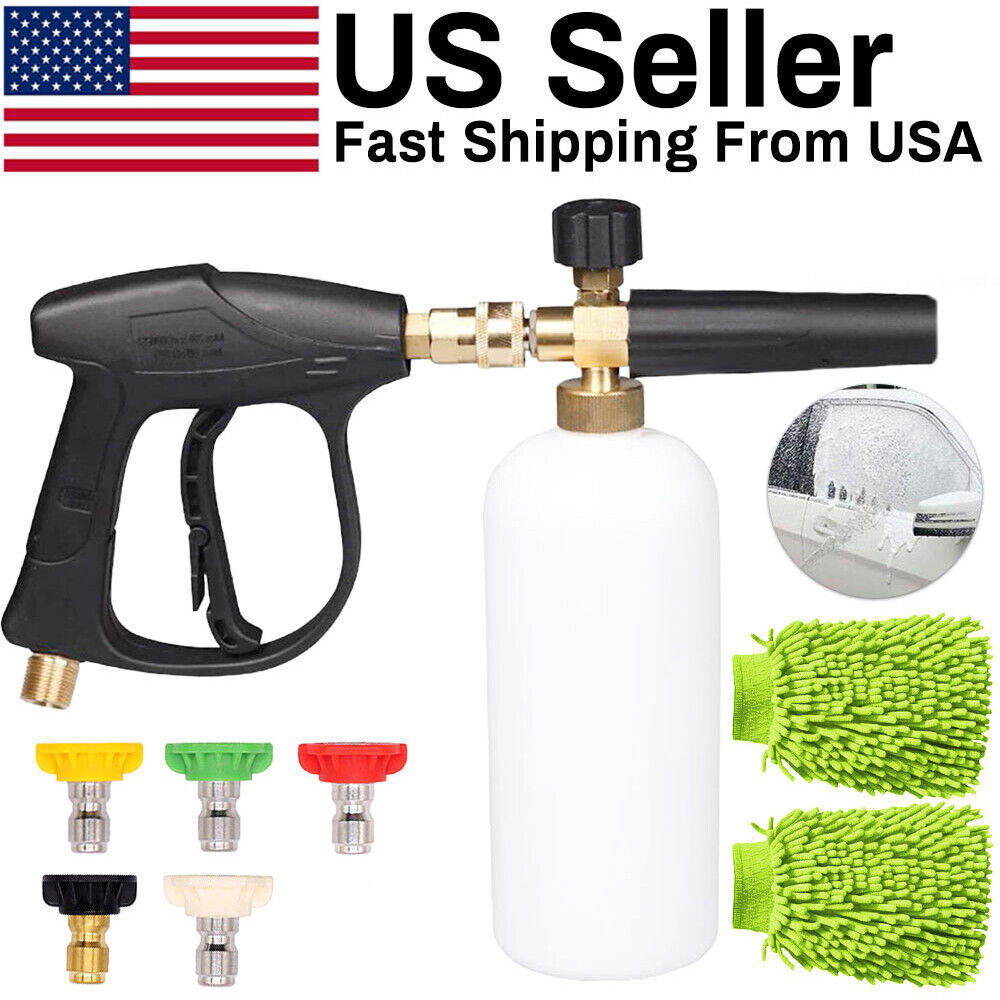 Pressure Washer Gun 1/4″ Car Wash Soap Lance Cannon Spray Jet Bottle Snow Foam