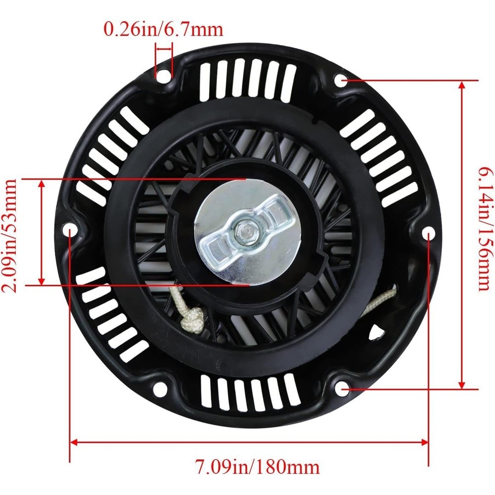 Recoil Starter Smooth Recoil Action 6.14in Center Distance Replacement Part