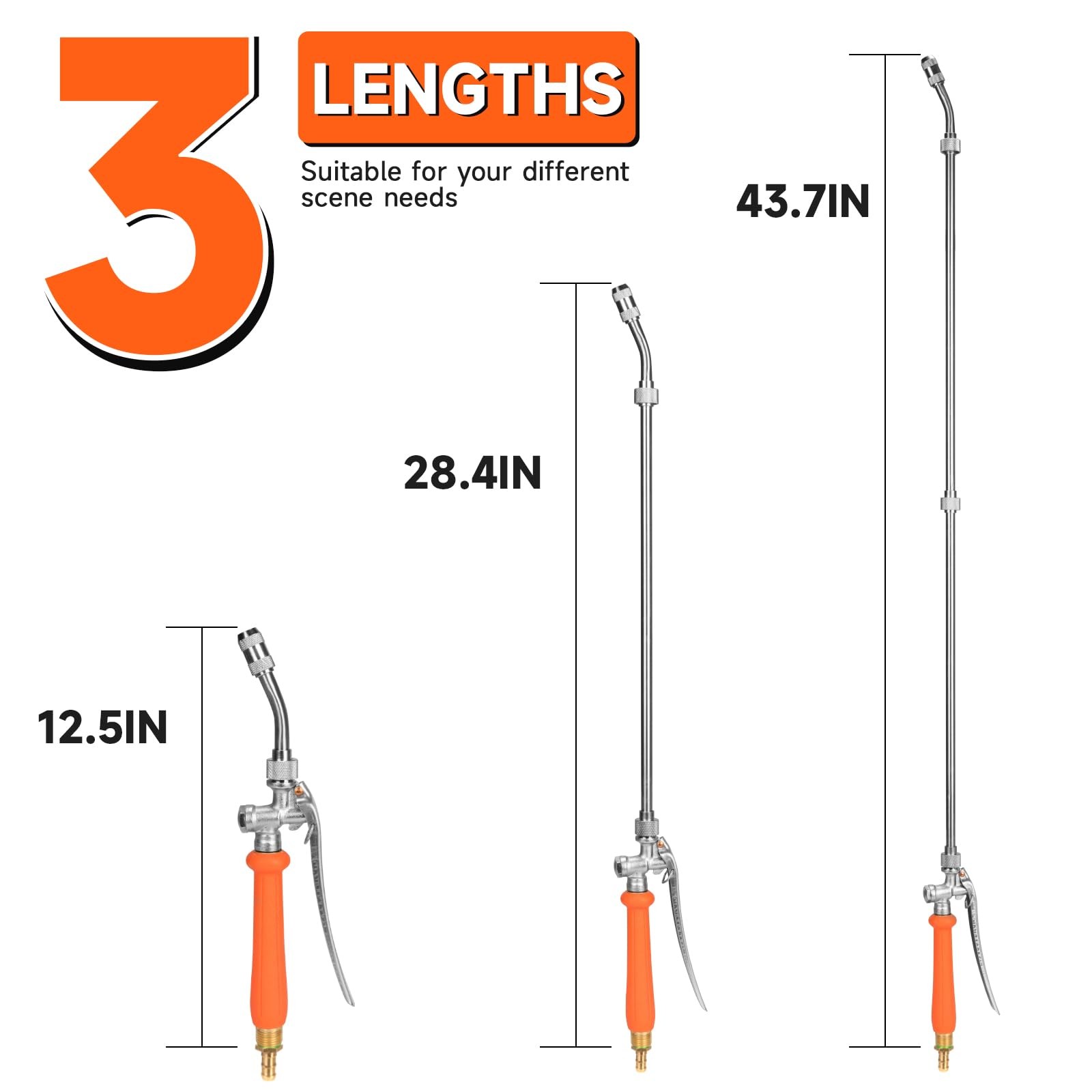 All Metal 44 Inches 4 X 16 X 1 Inches, Replacement Sprayer Wand