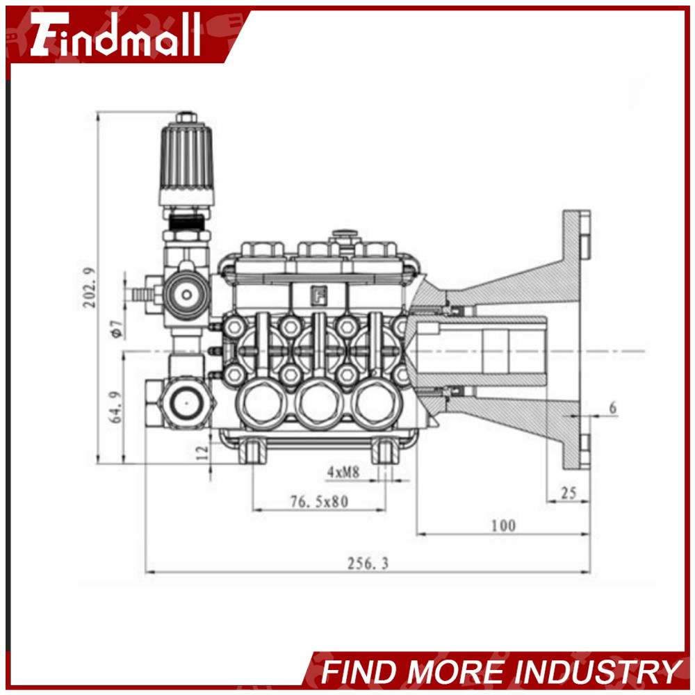 Findmall Pressure Washer Pump 1″ Shaft 4GPM Horizontal 3000PSI /4000PSI /4400PSI