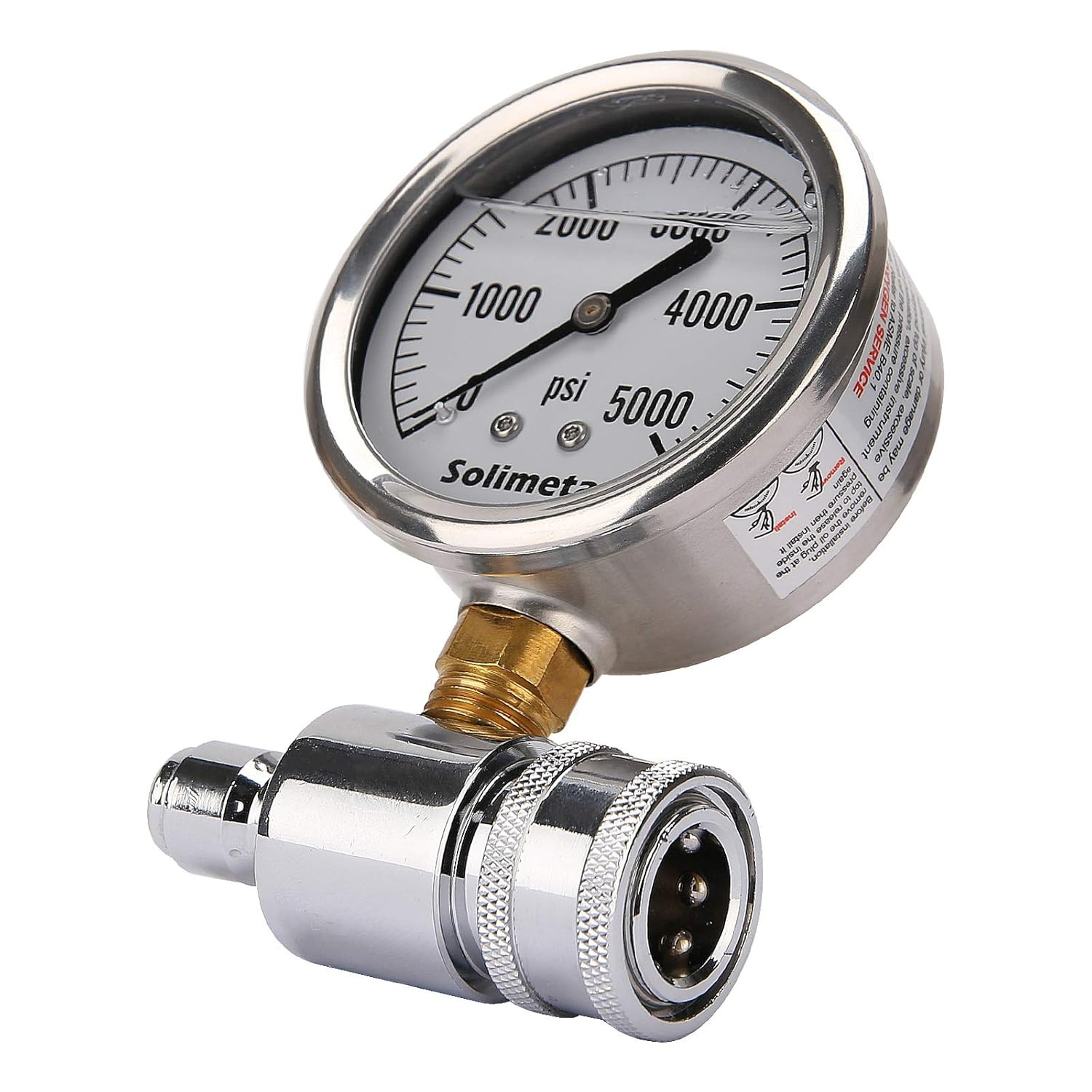 2-1/2″ Pressure Washer Pressure Gauge Kit, 3/8 Inch Quick Connect, 5000 psi Pres