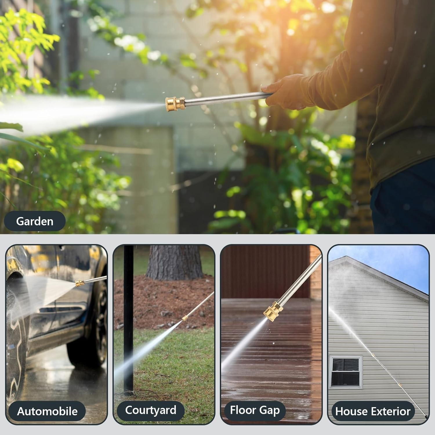 Stainless Steel 17-Inch Pressure Washer Extension Wand Set – 4000 PSI Heavy Duty