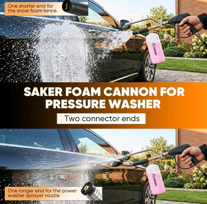 Complete Foam Cannon Accessory Set for Pressure Washers with Adapters Included