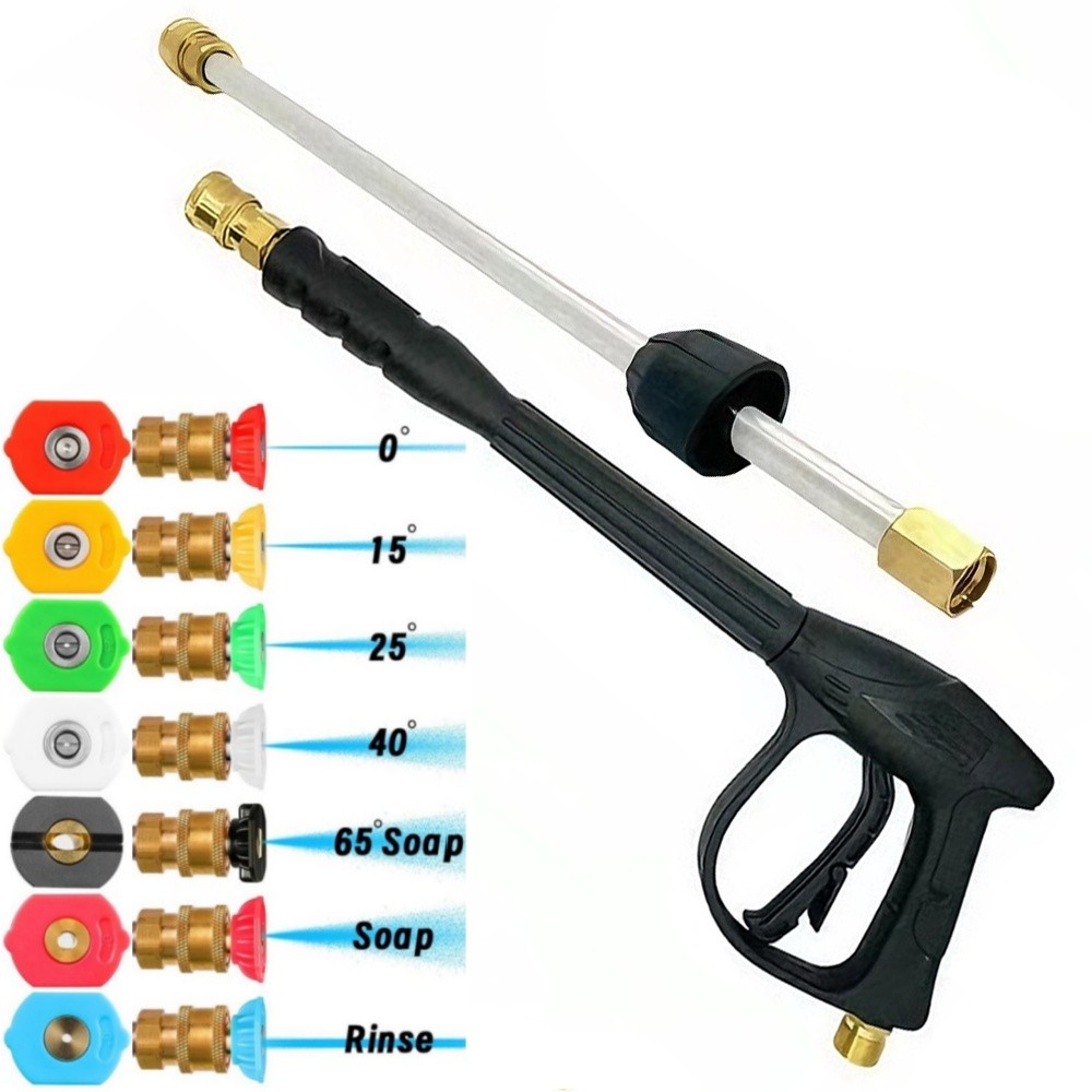 High Pressure 5800PSI Car Power Washer Gun Spray Wand Lance Nozzle Kit