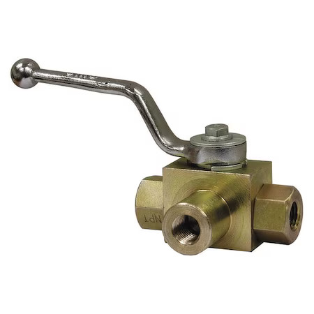 BUYERS PRODUCTS HBV3W050 1/2 Inch NPTF 3-Port High Pressure Ball Valve