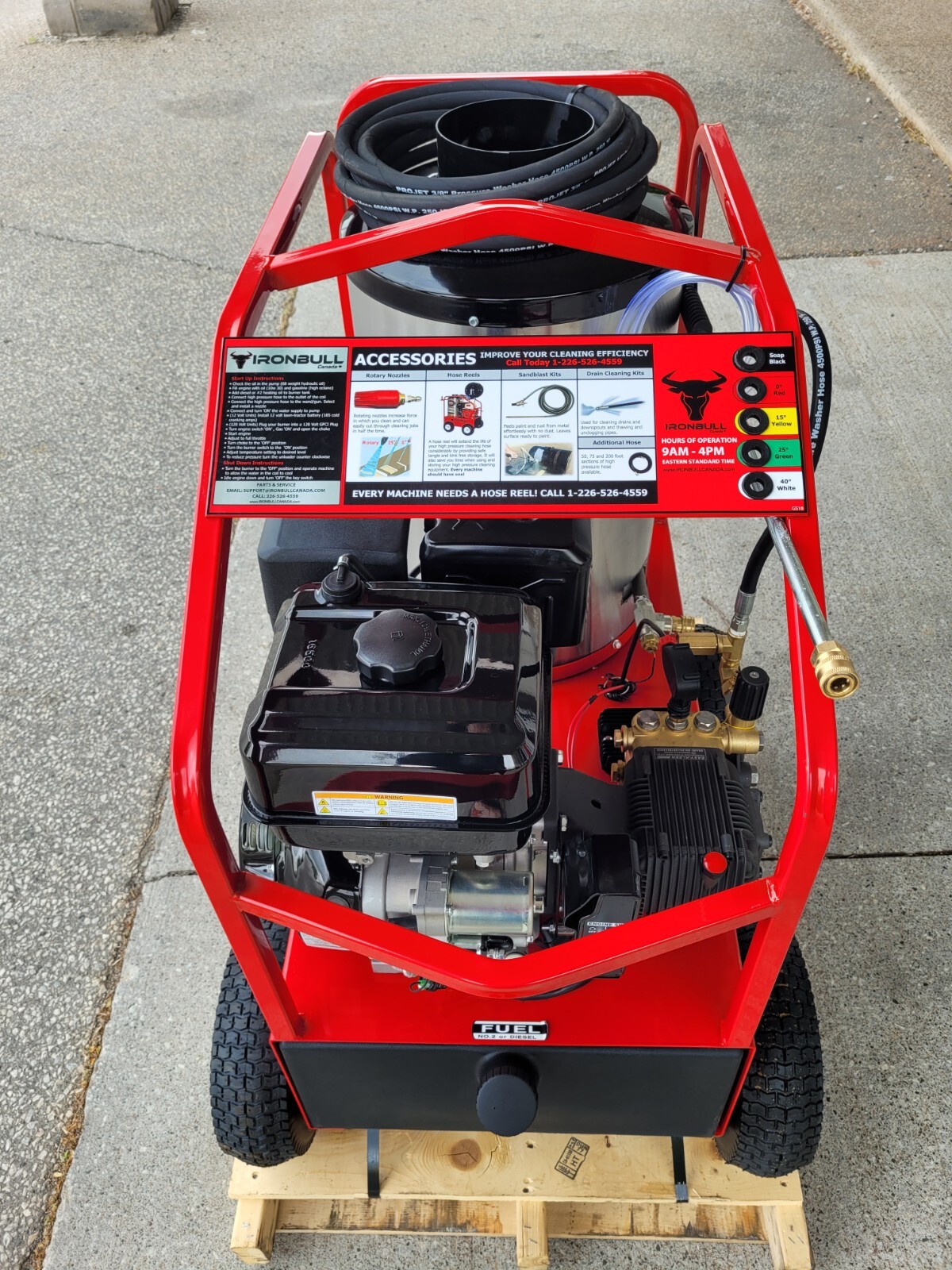 IRONBULL GOLD 4000 PSI Hot Pressure Washer, 15 HP Gas Units (PDI + Battery)