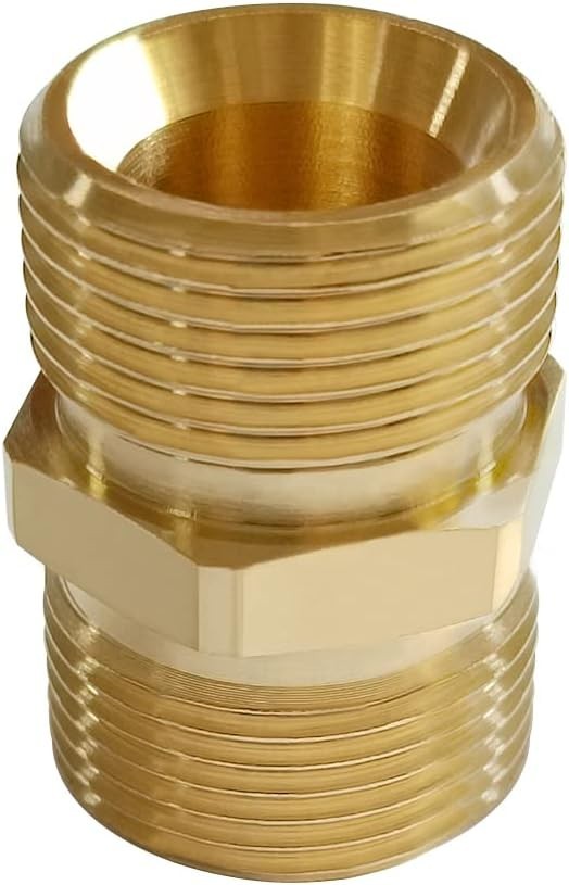 2PCS Brass Pressure Washer Coupler M22-14mm Male x M22-15mm Male Thread 4500P…