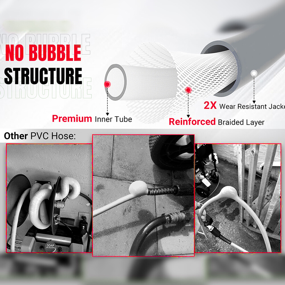YAMATIC 3200 psi Pressure Washer Hose 1/4″ Kink Resistant Power Washer Hose