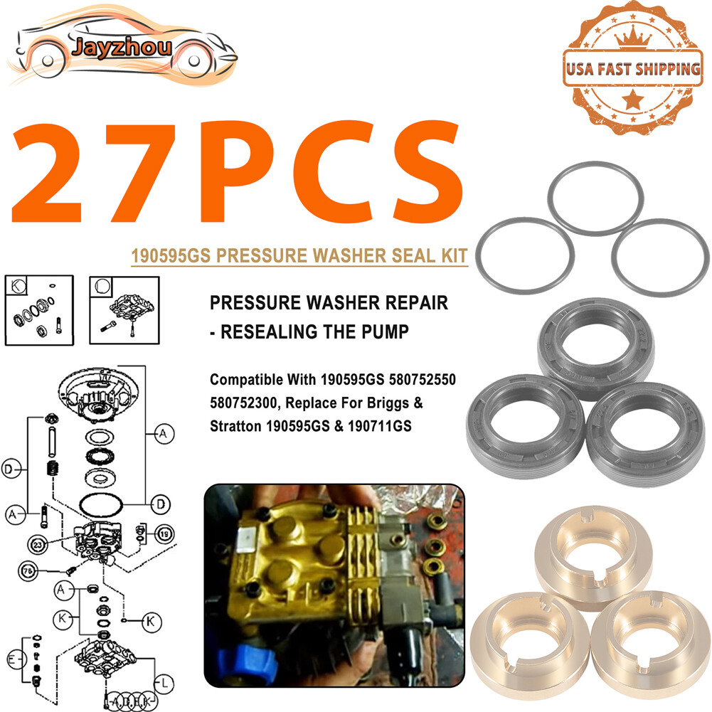 Pressure Washer Seal Kit for Briggs Stratton 190711GS 580752550 190595GS