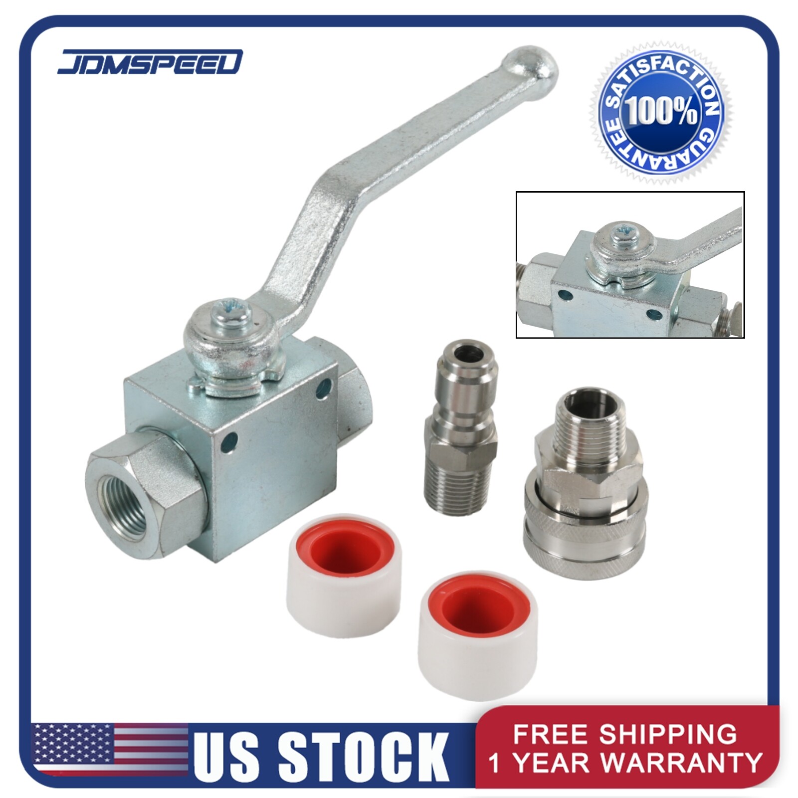 3/8″ Ball Valve Fit Pressure Washers Max 4500 PSI 3/8″ fitting Female Out