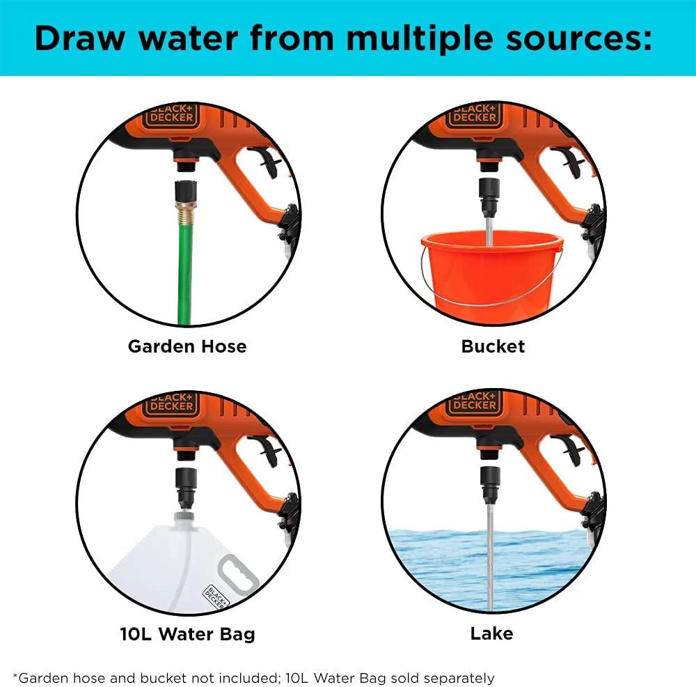 BLACK+DECKER 20V MAX* Pressure Washer, 350 PSI – BCPW350C1