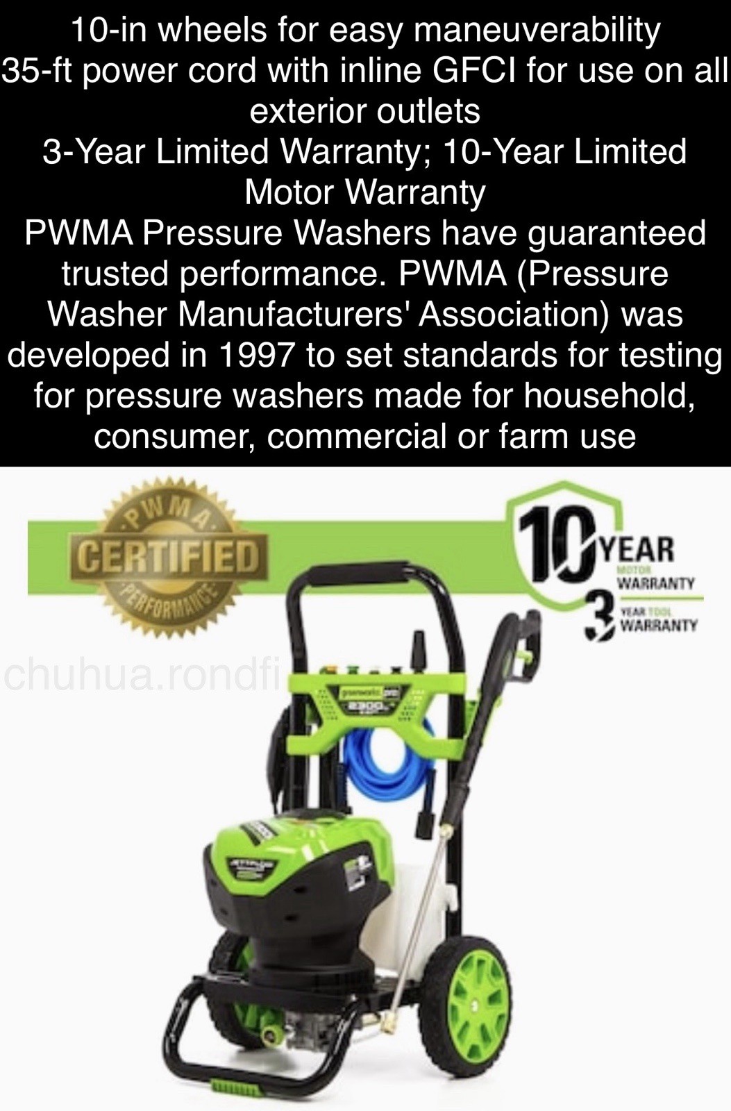 💦FREE SHIP💦Greenworks Pro 2300-PSI💥1.2 to 2.3-GPM Electric Pressure Washer