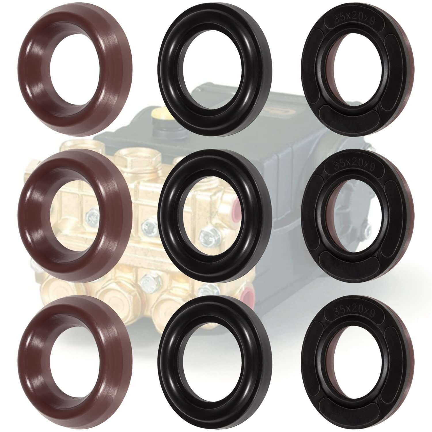 Kit 69 20mm Pressure Washer Pump Parts | 9pcs Restop Ring Seal Kit for T1011,T20