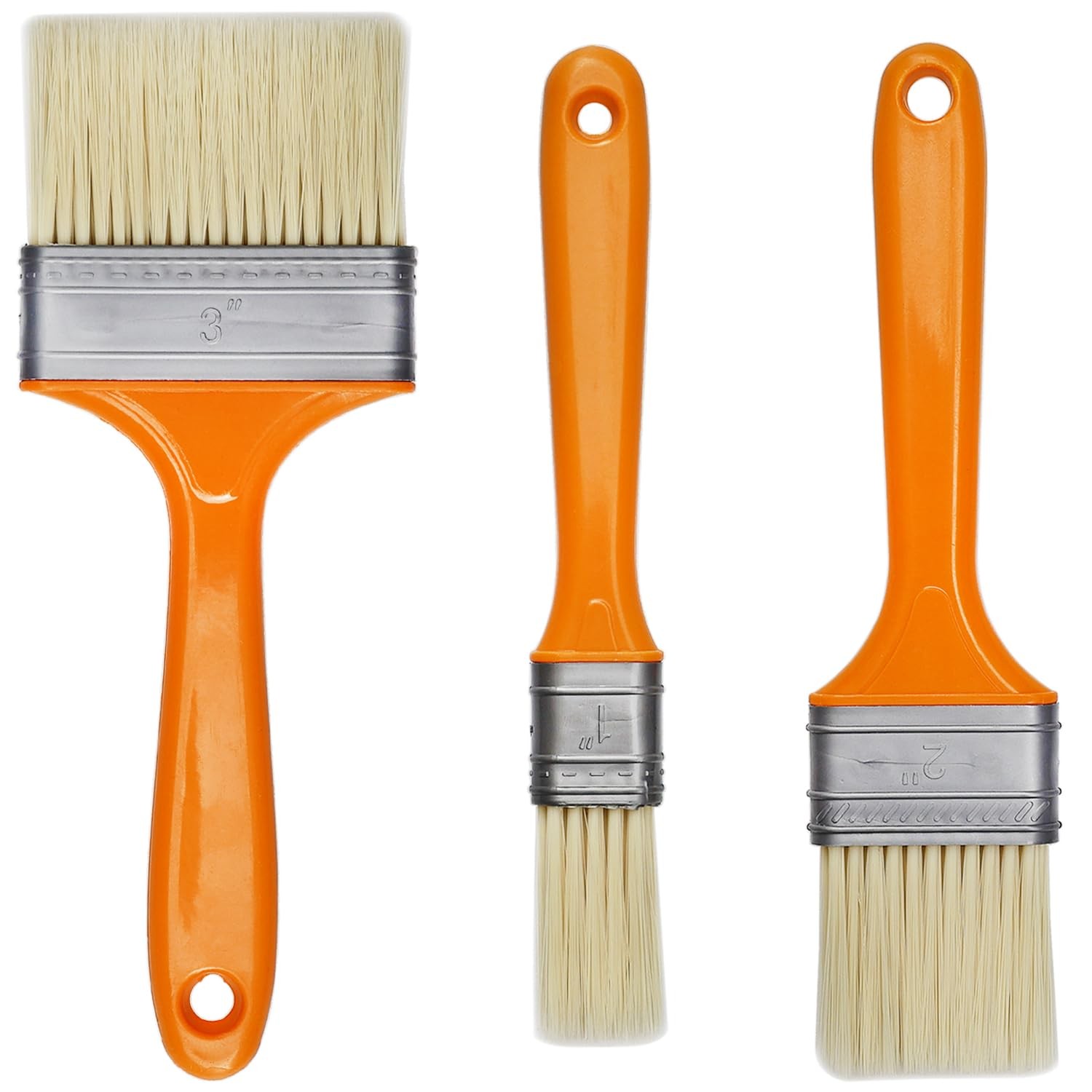 3 Pack Microfiber Duster Brush, Soft 1 inch, 2 inches, 3 Orange