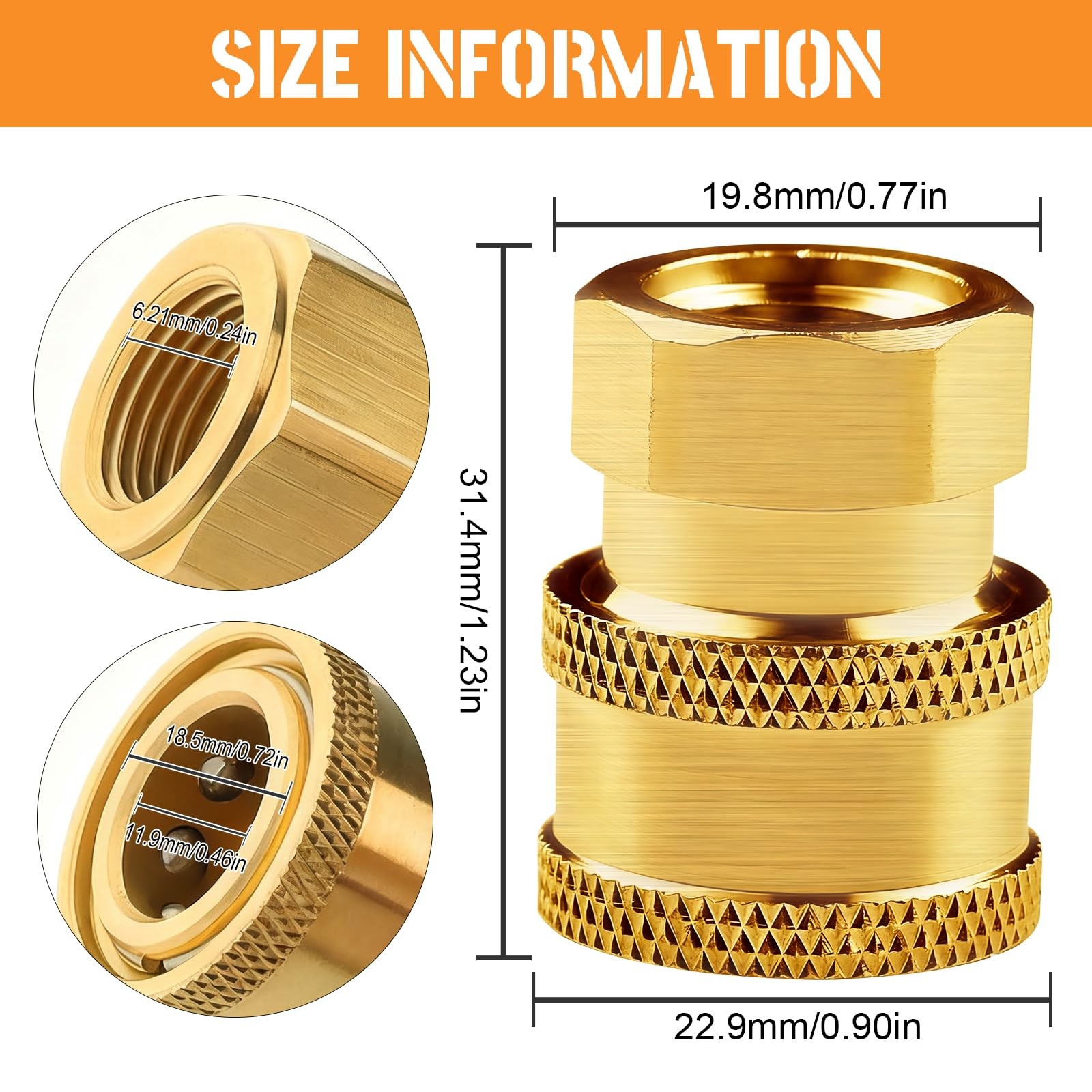 Pressure Washer Couplers Brass Fittings 1/4 inch Quick Connect to Female NPT…