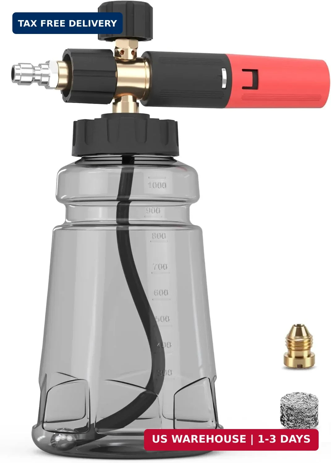 Foam Cannon for Pressure Washer with 1/4″ Quick Connector, Wide Mouth Foam Canno