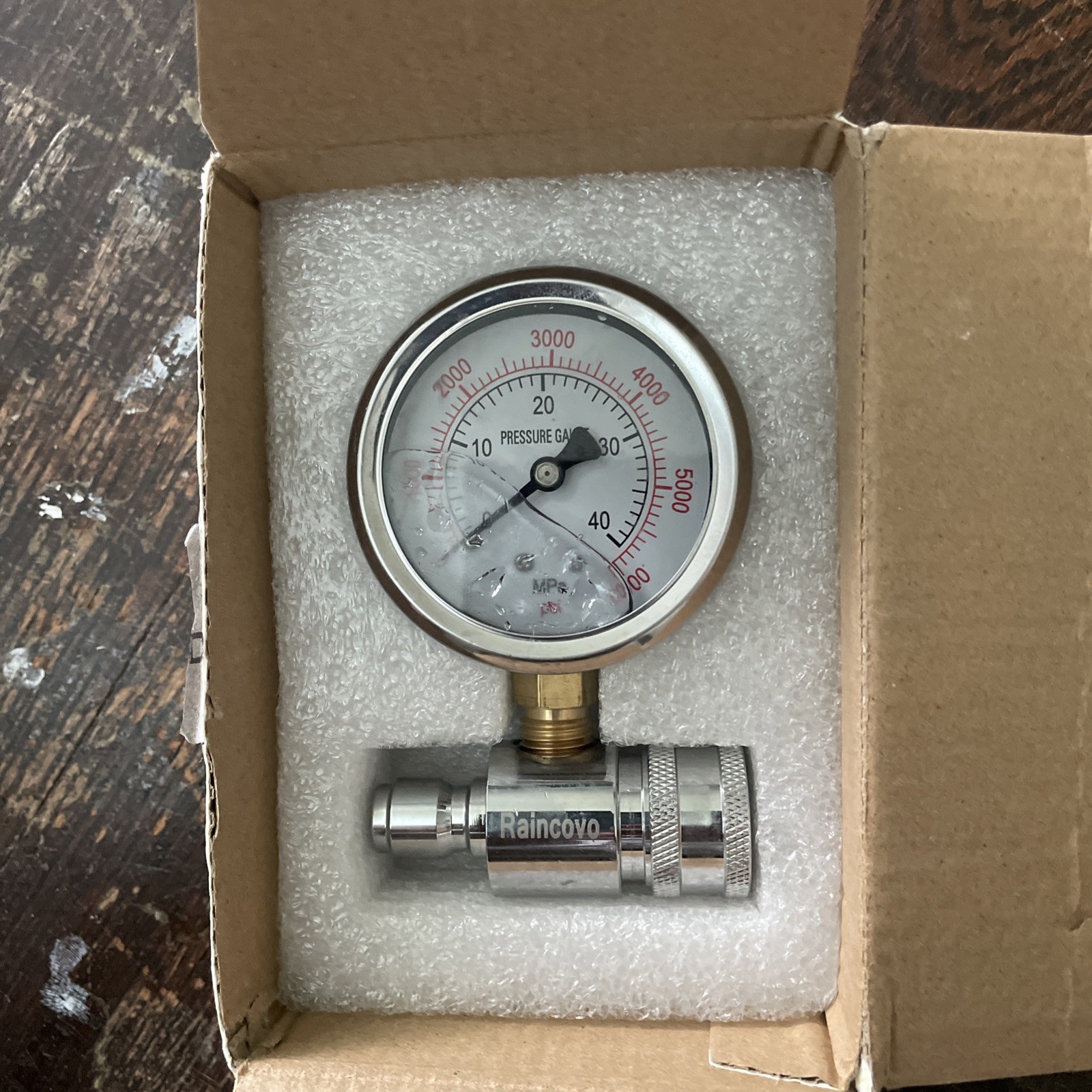 6000 PSI Pressure Washer Gauge With Stainless Steel and Brass Construction New