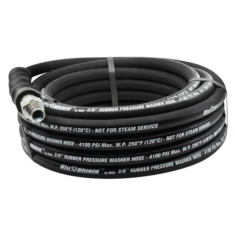 BluBird PW3835 BluShield 35′ X 3/8″ Rubber Pressure Washer Hose 3/8″ Male NPT Ft
